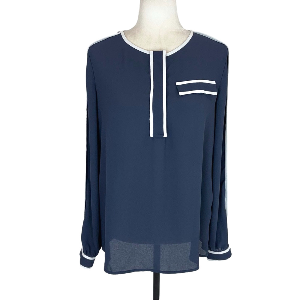 Lord & Taylor navy blouse